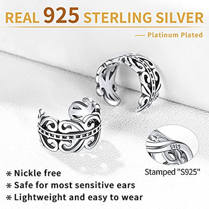 ChicSilver 925 Sterling Silver Ear Cuffs Non-Piercing Cartilage Earrings: Various Styles, Conch Cuffs (with Gift Box) - style: B: 5mm Cetic Cuff