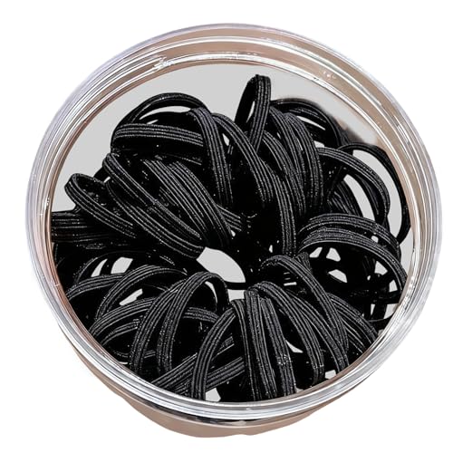 Colorful Hair Rings For Women High Flexibility Braided Ponytail Rings Sport Ready Mixed Hues Mixed Hair Elastics Set - color: Black
