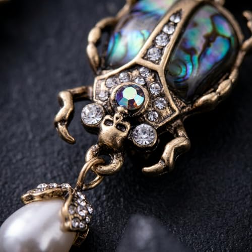 Whimsical Beetle Scarab Drop Dangle Earrings for Women, Gothic Vintage Inspired Jewelry Gift for Birthday Anniversary - style: Beetle- hook