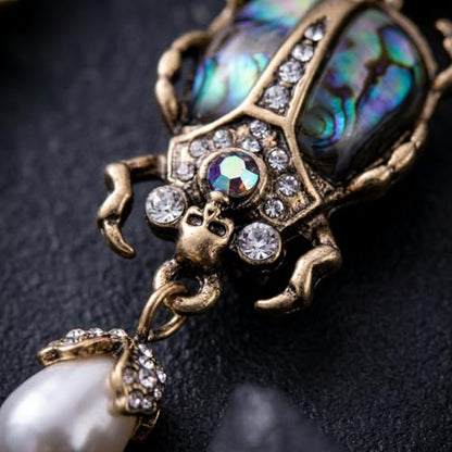 Whimsical Beetle Scarab Drop Dangle Earrings for Women, Gothic Vintage Inspired Jewelry Gift for Birthday Anniversary - style: Beetle- hook