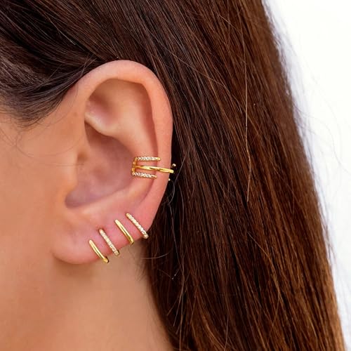 Ear Cuffs Non Piercing Ear Cuff Earrings for Women Gifts Trendy Stuff Clip on Cartilage Earrings Stacks Fake Earrings Jewelry Gifts - color: E:3pcs Heart gold cuff earrings