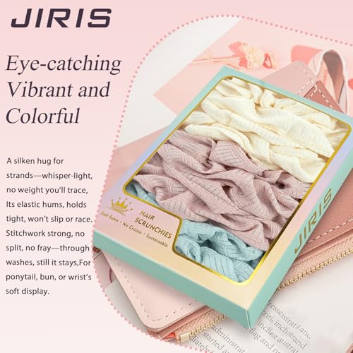Crinkle Waffle Scrunchies, Soft Breathable Fabric Hair Ties, Neutral Pastel Colors (Pink, Cream, Mint) No Damage for Women, Thin & Thick Hair, Everyday Casual, Work & Gym Use - color: Set 15