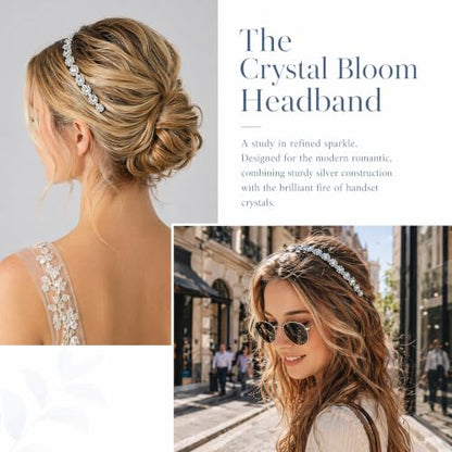 Rhinestone Headband, Silver Hair Accessories, Crystal Bridal Hair Pieces, Metal Diamond Headband Wedding Headpiece For Bride, Prom Formal Events