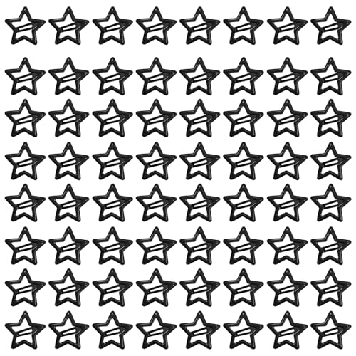 64 Pcs Metal Snap Hair Clips for Women,Small Snap Barrettes for Women Girls Thick Fine Hair (Black) - color: Black