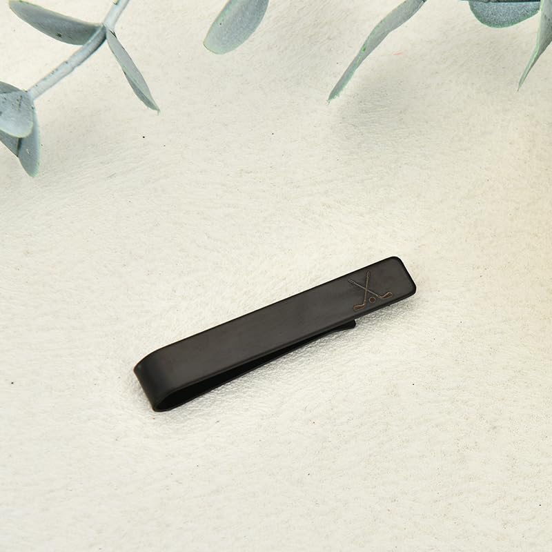 Mens Airplane Tie Clip for Boyfriend Husband Son Flight Attendant Accessories for Men - style: Black Golf