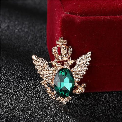 4PCS Gem Brooch Lapel Pin Chain for Men Retro Crystal Tassel Chain Brooch Pin Career Suit Tuxedo of Shirts Tie Hat Scarf Father's Day Gift - color: 2PCS Green