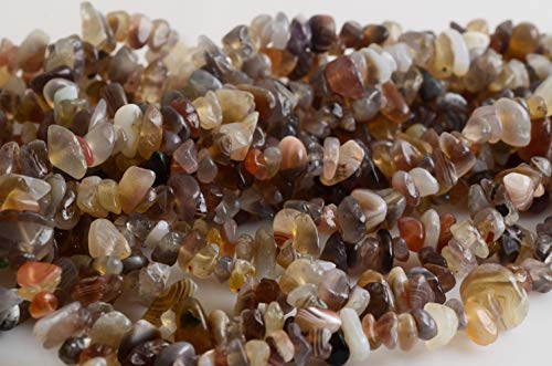 Natural Chip Stone Beads Persian Gulf Agate 5-8mm About 400 Pieces Irregular Gemstones Healing Crystal Loose Rocks Bead Hole Drilled DIY for Bracelet Jewelry Making(5-8mm, Persian Gulf Agate) - color: Persian Gulf Agate