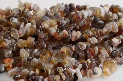 Natural Chip Stone Beads Persian Gulf Agate 5-8mm About 400 Pieces Irregular Gemstones Healing Crystal Loose Rocks Bead Hole Drilled DIY for Bracelet Jewelry Making(5-8mm, Persian Gulf Agate) - color: Persian Gulf Agate