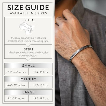 Cuff Bracelet for Men Premium Stainless Steel Mens Bangle Bracelets Silver Cuff Bracelet Waterproof & Non-Tarnish Minimal Western Bracelet - color: Feather Bone, size: Medium