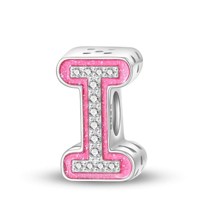 925 Sterling Silver Letter Charms Fits Pandora Bracelets Alphabet AZ Bead Charm for Bracelets Necklace with 5A Cubic Zirconia for Women Birthday Ceremony DIY Jewelry Gift - style: I