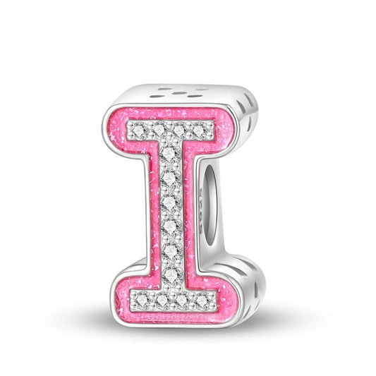 925 Sterling Silver Letter Charms Fits Pandora Bracelets Alphabet AZ Bead Charm for Bracelets Necklace with 5A Cubic Zirconia for Women Birthday Ceremony DIY Jewelry Gift - style: I