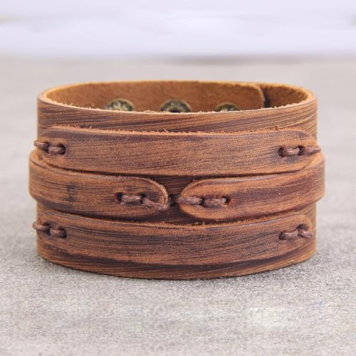 JAOYU Punk Leather Cuff Bracelet Goth Leather Wristband Rock Bracelet Biker Bracelet for Men Leather Armband Black Handmade Jewelry - color: Emo Jewelry Bracelet