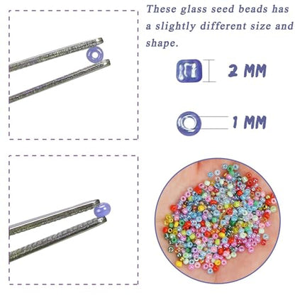 GREENTIME 22800pcs Glass Seed Beads for Bracelets Making Kit, Small Craft Beads 11/0 Waist Beads for DIY Bracelet Necklaces Craft Making Supplies (24 Colors)