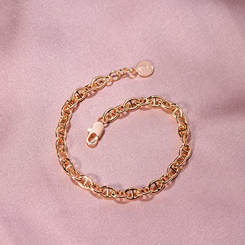 LOYATA Chain Bracelet Gold Link 14K Gold Plated Dainty Pearl Bracelet Simple Jewelry Gift for Women - style: coin 1