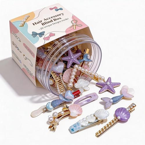 20 Pcs Assorted Hair Clips Set with Jewelry Jar, Fashion Hair Accessories for Everyday Wear & Special Events, Ideal Birthday Gift for Women