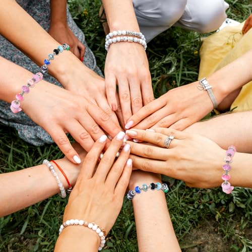 30 Pieces Adjustable Silver Snake Charm Bracelet Chains with Heart Lobster Clasp Extender DIY Jewelry Making Supplies for Women (7.87 Inch)
