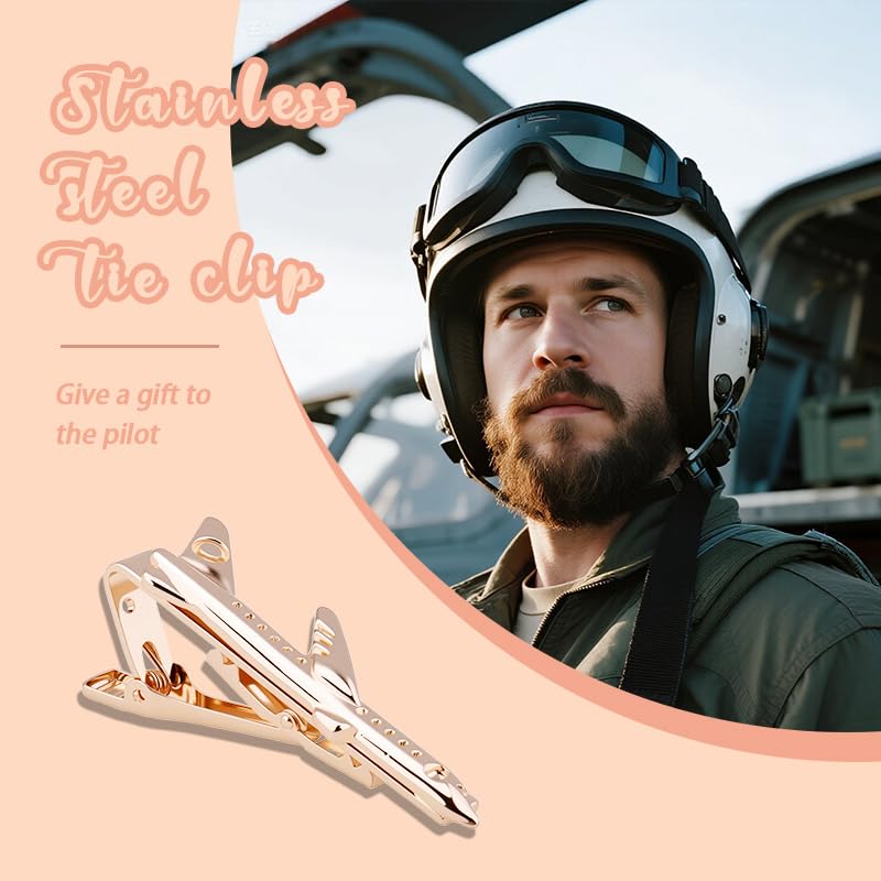Mens Tie Clips for Husband Dad Boyfriend Birthday Christmas Gifts for Men Novetly Tie Clip for Skinny Ties Bar Clip - style: airplane