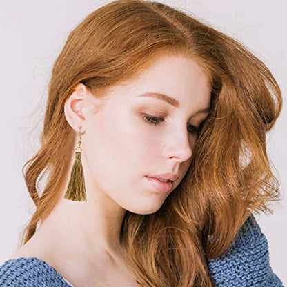 18-32 Pairs Tassel Earrings Set with Colorful Tassel Long Layered Dangle Hoop Tiered Thread Earrings Set for Women Jewelry Fashion and Valentine Birthday Party Gift - style: 93 Pairs Tassel Earrings