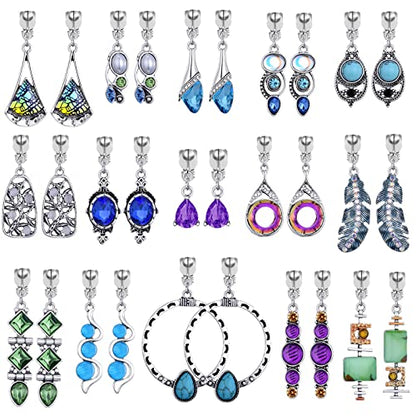 15 Pairs Wholesale Clip on Earrings for Women Trendy,Lightweight Clipon Earrings for Women in Silver Tone - style: Style D