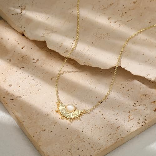 CHESKY Layered Necklaces for Women Trendy, Dainty 14k Gold Plated Pendant Necklace Layering Necklace for Women Non Tarnish Hypoallergenic Sun Gold Necklace Stack Gold Jewelry for Women Gifts - style: Sun-TE