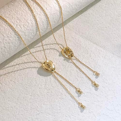 HAXIYA Gold Pearl Y-Shaped Necklace for Women Layered Lariat Long Pendant | 14K Gold Plated/Sterling Silver Dainty Drop Chain Layered Pearl/Beaded Necklaces Simple Gold Jewelry for Women - color: Cowboy Hat - Gold