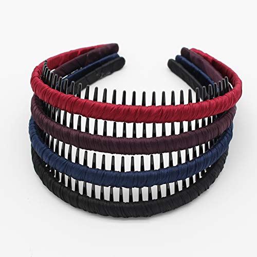 JOBAND hair bands for women's hair,Non Slip headbandsa for women(4 Colors) | hair accessories for women,with teeth head bands Suitable Daily Use,Spa,Parties and Yoga，facial cleansing - color: Multi-colored-005
