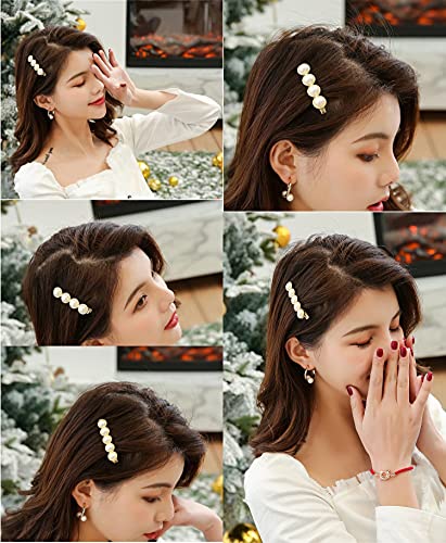 Pearls Hair Clips Pins for Women Girls Trendy Hair Barrettes for Thick Thin Hair for Birthday Gifts Bling Hairpins Headwear Barrette Styling Tools Accessories