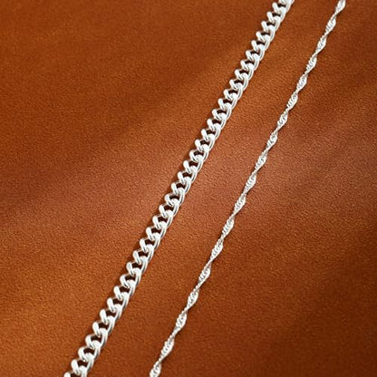CAROVO Belly Waist Chain for Women 14K Gold Silver Plated Layered Body Chains Boho Cuban Figaro Pearl Heart Coin Satellite Bead Belly Chain Sexy Bikini Body Jewelry for Women Adjustable - style: B1:Cuban Twist SL