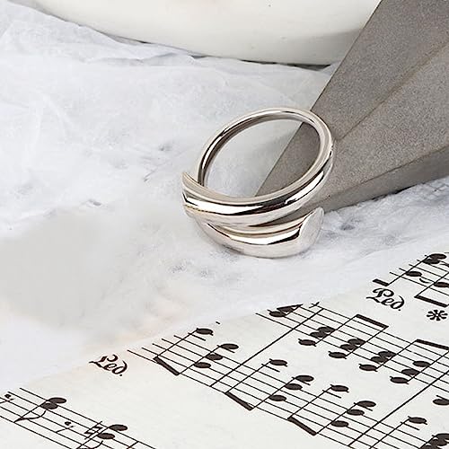 925 Sterling Silver Rings Handmade Rings Adjustable Open Teardrop Rings Waterdrop Ring for Women - color: Color 8