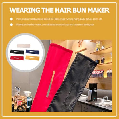 TEHAUX 5pcs Women’s Hair Bun Curler Set Twisted Bowknot Donut Hair Bun Maker Mixed Color for Updo and Daily Use