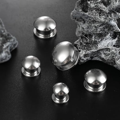 Casvort 2 PCS Hypoallergenic 0G-1" Cute Timeless Smooth Ball Screw Ear Gauges 316 Surgical Stainless Steel Fashion Ear Gauges Earrings Expander Women Piercing Body Jewelry - color: Silver, size: 6 mm