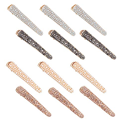 Rhinestone Pearls Alligator Hair Clips Duckbill Hairpins,12Pcs | Hair Barrettes for Women's and Girls Hair Accessories - color: Pearls Alligator Hair Clips