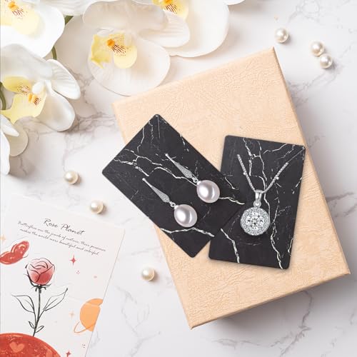 Earring Cards, Set Jewelry Making Supplies with 100 Pcs Earring Holder Cards 200 Pcs Earring Backs and 100 Jewelry Packaging for Earrings Necklace Jewelry Display, Bags 3.5x2.4 Inches (Marble Black) - color: Black Marble Pattern