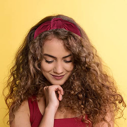 Headbands for Women are Classy. Rose Red Velvet Knotted Headband for Women is Chic. Fashion Designer Top Knot Head Band - color: Rose Red