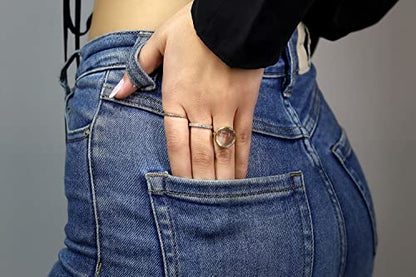 Quartz Ring - Fashion Statement Bezel Ring for Women - Handmade Crystal Ring - Customizable Size Artisan Jewelry with Fancy Box