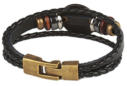 Punk Alloy Leather Bracelet for Constellation Braided Rope Bracelet Bangle - style: Sagittarius