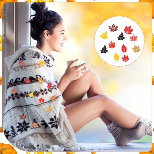 Giegxin 40 Pcs Maple Leaf Enamel Pins Bulk Fall Lapel Pins for Backpacks Autumn Maple Leaf Brooches for Clothes Bags Hats Accessories Gifts - style: Leaves