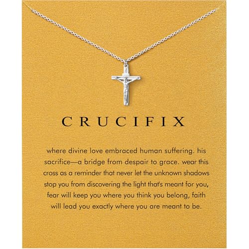 Baydurcan Dainty Silver Necklace for Women Ankh Horse Celtic Necklace Gifts | Dainty charm gifts for friends sister mother, birthday, christmas, graduation gifts. Ready to give with card & envelope. - style: Jesus