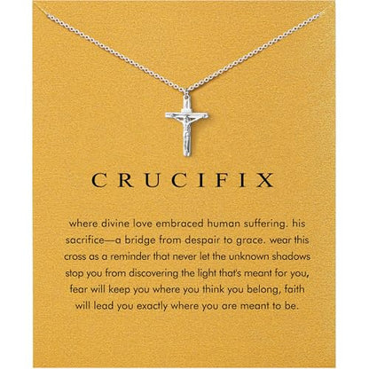 Baydurcan Dainty Silver Necklace for Women Ankh Horse Celtic Necklace Gifts | Dainty charm gifts for friends sister mother, birthday, christmas, graduation gifts. Ready to give with card & envelope. - style: Jesus