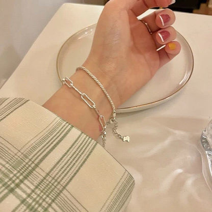 925 Sterling Silver Dainty Bracelets for Women Adjustable Chain Link Chain Jewelry Bracelet for Women Men - color: white 1