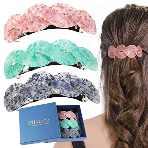 Mistofu Women's Hair Barrettes - Large Hair Barrettes for Women -Elegant French Retro Accessories for Thick Hair Daily Wear - color: multiple colors9
