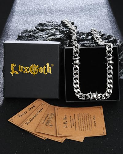Stainless Steel Gothic Y2K Punk Rock Emo Biker Pendant Necklace | Cosplay Vintage Viking Alt Edgy Fashion Charm Necklace Jewelry for Men Women Active Daily Wear - style: Chunky Barbed Wire 18 Inch(Adjustable)