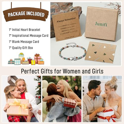 Heart Initial Bracelets for Teen Girls, Teen Girl Gifts Trendy Stuff, Christmas Stocking Stuffers for Kids, Unique Gifts for Teenage Girls on Birthday Graduation - style: I