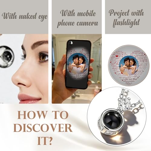 Personalized Picture Necklace Custom Projection Necklace With Photo Inside | Picture Charm Necklace Photo Gifts For Women Her Mom Wife Girlfriend On Valentines Mothers Day Christmas Anniversary Romantic - color: Pendant 3