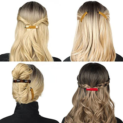 12pcs Hair Barrettes Set for Women and Girls, Hair Clips for Thick Thin Fine Hair, Non-metal Hair Accessories, Non-Slip Grip Handmade Snap Hairpin, BPA Free - color: SN7