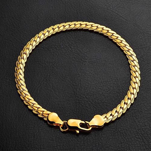 Gold Figaro Chain Bracelet Dainty Curb Cuban Link Chain Bracelet Simple Thin Chain Wrist Bracelet with Lobster Lock Clasp Minimalist Bracelet Jewelry Gifts for Women and Men - color: Gold