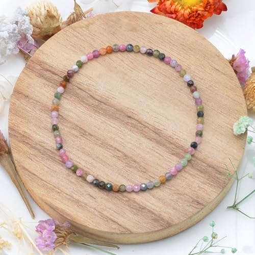 MASSIVE BEADS Natural Genuine Gemstone Beads Healing Crystal Chakra Reiki Jewelry Faceted Round Beads Bracelets 3mm - color: Color Tourmaline A