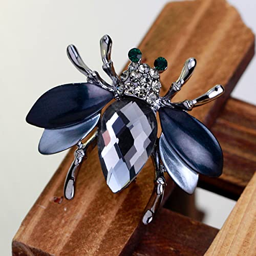 seven wolves Women Crystal Bouquet Brooch Pin All-Match Accessories Rhinestone Brooches and Pins - color: Grey C