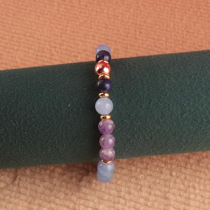 KSQS Healing Stone Bead Bracelet for Women, Natural Gemstones Balance Protection Bracelet, Spiritual Crystal Beads Bracelet Anxiety Relief with Meaning Card - color: Pure Love