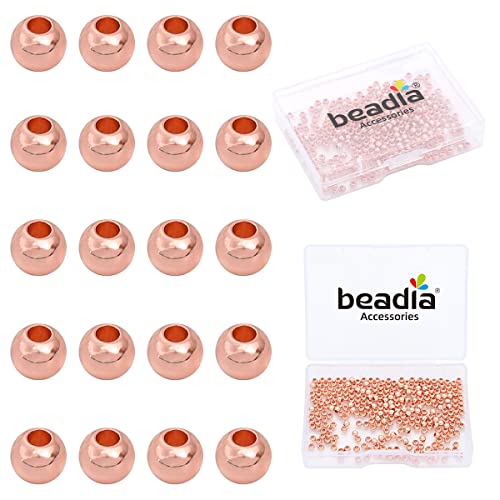 Rose Gold Plated Round Spacer Beads 3mm 300pcs for Jewelry Making Findings Non Tarnish - color: Rose Gold, size: 3mm